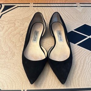 JIMMY CHOO Romy Suede Pointed Toe Flats - Size 39 Women’s